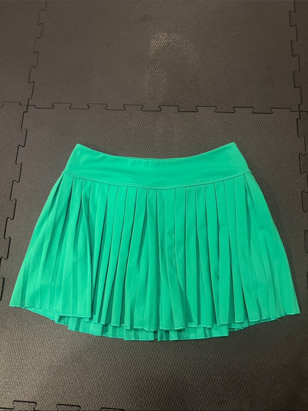 Garage Green Pleated Mini Skirt